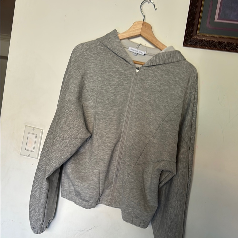 Sincerely Jules Heather Gray Zip-Up Hoodie